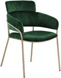 Yara Velvet Dining Chair Set - Luxurious Comfort with Brushed Brass Frame for Modern Dining Spaces