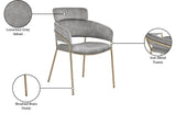 Yara Velvet Dining Chair Set - Luxurious Comfort with Brushed Brass Frame for Modern Dining Spaces