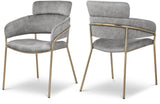 Yara Velvet Dining Chair Set - Luxurious Comfort with Brushed Brass Frame for Modern Dining Spaces