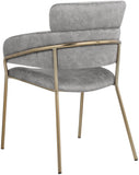 Yara Velvet Dining Chair Set - Luxurious Comfort with Brushed Brass Frame for Modern Dining Spaces