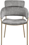 Yara Velvet Dining Chair Set - Luxurious Comfort with Brushed Brass Frame for Modern Dining Spaces