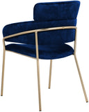 Yara Velvet Dining Chair Set - Luxurious Comfort with Brushed Brass Frame for Modern Dining Spaces