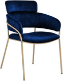 Yara Velvet Dining Chair Set - Luxurious Comfort with Brushed Brass Frame for Modern Dining Spaces