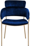 Yara Velvet Dining Chair Set - Luxurious Comfort with Brushed Brass Frame for Modern Dining Spaces