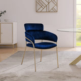 Yara Velvet Dining Chair Set - Luxurious Comfort with Brushed Brass Frame for Modern Dining Spaces