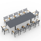 12-Person All-Aluminum Patio Dining Set, Extendable Table