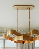 Grand Lotus Oval Gold Chandelier