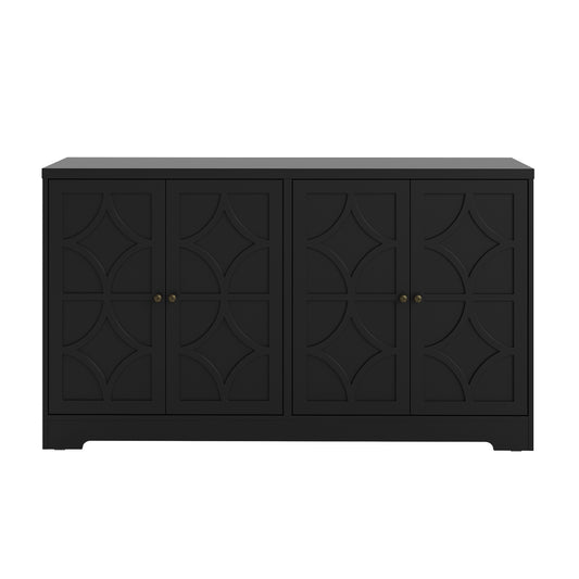 56" 4-Door Sideboard Cabinet – Adjustable Shelves