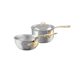 Mauviel M'COOK B 5-Ply Sauce Pan 1.8-Qt and Chef Pan 3.4-Qt, With Brass Handles