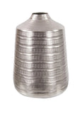 Chiseled Silver Cylinder Vase- Large