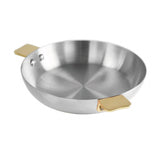 Mauviel Art Déco Stainless Round Pan With Brass Handles, 6.3-In