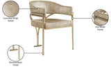 Madelyn Contemporary Velvet Dining Chairs - Luxurious Comfort with Brushed Brass Finish - Set of 2