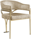 Madelyn Contemporary Velvet Dining Chairs - Luxurious Comfort with Brushed Brass Finish - Set of 2