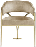 Madelyn Contemporary Velvet Dining Chairs - Luxurious Comfort with Brushed Brass Finish - Set of 2