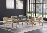 Madelyn Contemporary Velvet Dining Chairs - Luxurious Comfort with Brushed Brass Finish - Set of 2