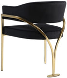 Madelyn Contemporary Velvet Dining Chairs - Luxurious Comfort with Brushed Brass Finish - Set of 2