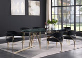 Madelyn Contemporary Velvet Dining Chairs - Luxurious Comfort with Brushed Brass Finish - Set of 2
