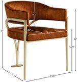 Madelyn Contemporary Velvet Dining Chairs - Luxurious Comfort with Brushed Brass Finish - Set of 2