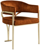 Madelyn Contemporary Velvet Dining Chairs - Luxurious Comfort with Brushed Brass Finish - Set of 2
