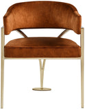 Madelyn Contemporary Velvet Dining Chairs - Luxurious Comfort with Brushed Brass Finish - Set of 2