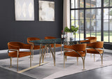 Madelyn Contemporary Velvet Dining Chairs - Luxurious Comfort with Brushed Brass Finish - Set of 2