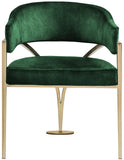 Madelyn Contemporary Velvet Dining Chairs - Luxurious Comfort with Brushed Brass Finish - Set of 2