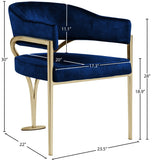 Madelyn Contemporary Velvet Dining Chairs - Luxurious Comfort with Brushed Brass Finish - Set of 2