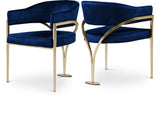 Madelyn Contemporary Velvet Dining Chairs - Luxurious Comfort with Brushed Brass Finish - Set of 2