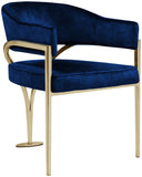 Madelyn Contemporary Velvet Dining Chairs - Luxurious Comfort with Brushed Brass Finish - Set of 2