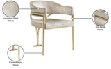 Madelyn Contemporary Velvet Dining Chairs - Luxurious Comfort with Brushed Brass Finish - Set of 2