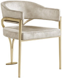 Madelyn Contemporary Velvet Dining Chairs - Luxurious Comfort with Brushed Brass Finish - Set of 2