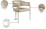 Madelyn Contemporary Velvet Dining Chairs - Luxurious Comfort with Brushed Brass Finish - Set of 2