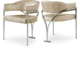 Madelyn Contemporary Velvet Dining Chairs - Luxurious Comfort with Brushed Brass Finish - Set of 2