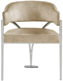 Madelyn Contemporary Velvet Dining Chairs - Luxurious Comfort with Brushed Brass Finish - Set of 2
