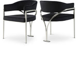 Madelyn Contemporary Velvet Dining Chairs - Luxurious Comfort with Brushed Brass Finish - Set of 2