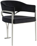 Madelyn Contemporary Velvet Dining Chairs - Luxurious Comfort with Brushed Brass Finish - Set of 2