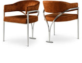Madelyn Contemporary Velvet Dining Chairs - Luxurious Comfort with Brushed Brass Finish - Set of 2
