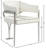 Madelyn Contemporary Dining Chair Set of 2 - Stylish Faux Leather with Brushed Brass Accents