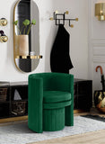 Selena Velvet Contemporary Accent Chair and Ottoman Set - Chic Barrel Design with Tufted Elegance