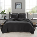 Black Solid Farmhouse Reversible Quilt Set