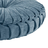 Poly Chenille Round Floor Pillow Cushion, Aqua Blue