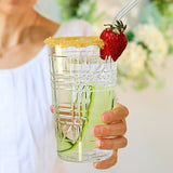 22oz Plaid Acrylic Clear Cups Set of 8