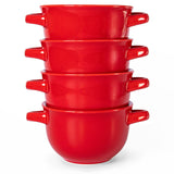 Kook Ceramic French Soup Crocks with Lids, Set of 4