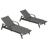 PURPLE LEAF Sanori Outdoor Chair Chaise Lounge Sun Lounges Aluminum Poolside Adjustable Reclining Patio Set of 2