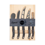 Laguiole 5-Piece Artisan Black Pakkawood Cheese Knife Set