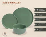 Kook 12-Piece Ceramic Dinnerware Set for 4
