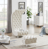 Crescent Modern Accent Chair with Soft Velvet Upholstery and Chic Acrylic Legs for Stylish Spaces