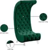 Crescent Modern Accent Chair with Soft Velvet Upholstery and Chic Acrylic Legs for Stylish Spaces