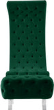 Crescent Modern Accent Chair with Soft Velvet Upholstery and Chic Acrylic Legs for Stylish Spaces