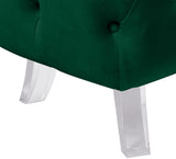 Crescent Contemporary Ottoman - Chic Velvet Seating with Deep Button Tufting and Acrylic Legs